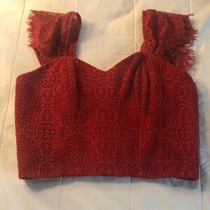NWOT La Femme en Noir Crimson Southern Gothic Bustier Top